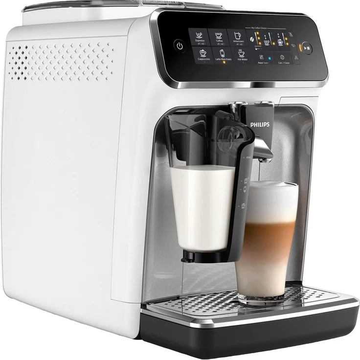 Philips 3200 Serie EP3243-50 Kaffeevollautomat, 5 Kaffeespezialitäten (LatteGo Milchsystem) Weiß-Klavierlack-schwarz – Bild 2