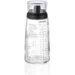 Leifheit Dressing Shaker, hochwertige Glasflasche mit verschiedenen Rezepten für Salatdressings, Messbecher mit tropffreien Ausguss, spülmaschinengeeigneter Dressingbehälter