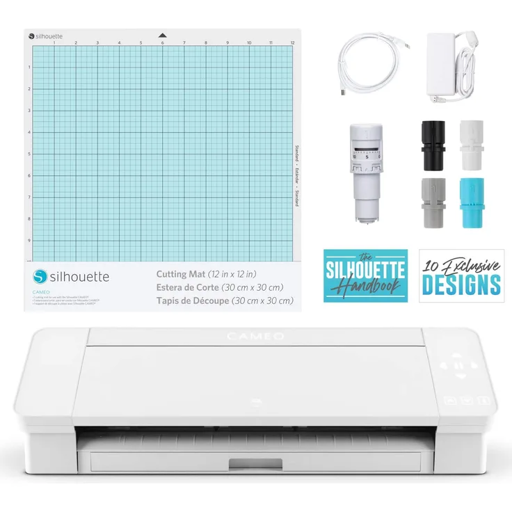Silhouette America SILH-CAMEO-4-WHT-5T Silhouette Cameo 4 Schneideplotter, Weiß, 30,5 cm Schneidebreite