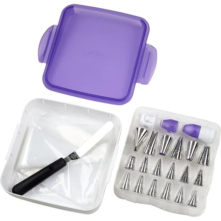 Wilton 2104-1368 Tüllen Set Deluxe, Edelstahl, Lila, 6.12 x 21.92 x 20.75 cm – Bild 1