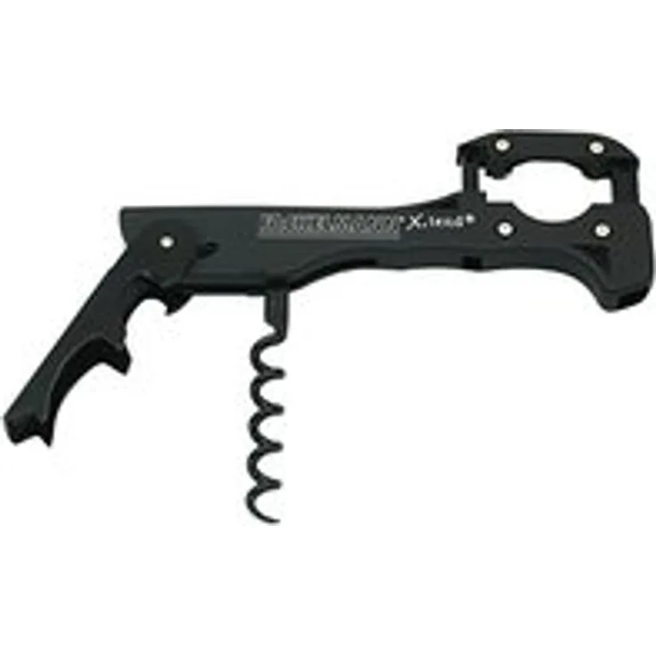 FMprofessional Kellnerkorkenzieher mit Abstreif (Farbe: Schwarz-Glänzend), Menge: 1 Stück