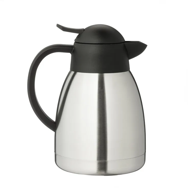 Metro Professional Isolierkanne Edelstahl 1,0 Liter Thermoskanne doppelwandig Kaffeekanne Teekanne