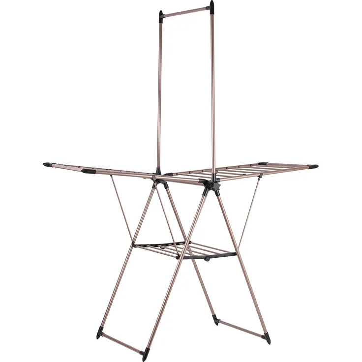 TOWER Wäscheständer, Stahl, Rose Gold, 14 m Drying Space + Garment Rail