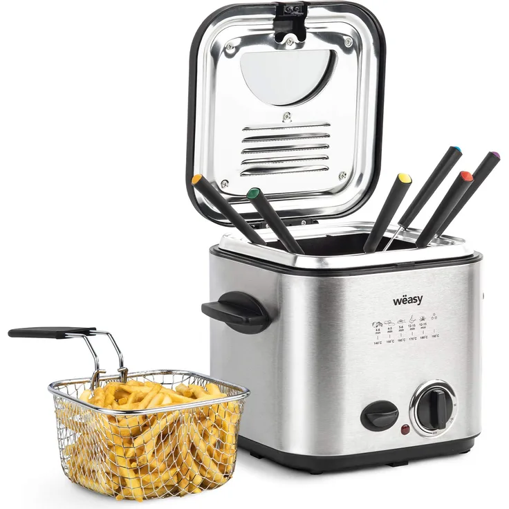 Wëasy TB600 Fondue-Fritteuse, 1,2 Liter Fassungsvermögen, 840 Watt