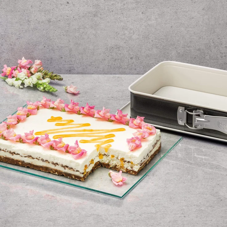 Dr. Oetker Kleine Rechteck-Springform Back-Trend, 28 x 18 x 7 cm, Stahl, Creme-anthrazit, 28 x 18 cm – Bild 3