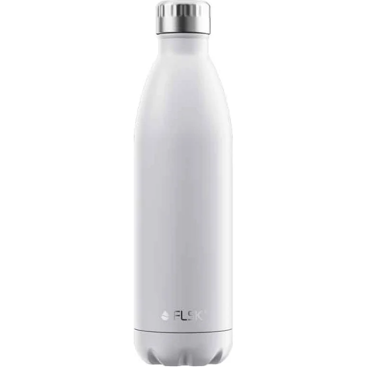 FLSK Das Original New Edition Edelstahl Trinkflasche – Kohlensäure geeignet 18 Stunden heiß, 24 Stunden kalt, 0,75l, weiß – Bild 1