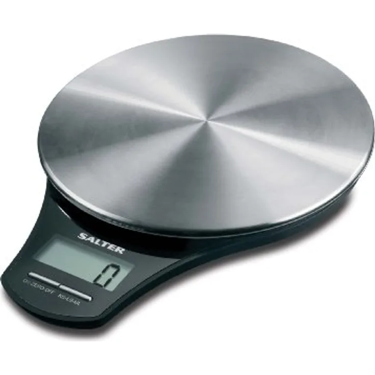 Salter digitale Küchenwaage Edelstahl - Elektronische Waage Digitalwaage für die Küche, Wiegen von Lebensmitteln mit einer Kapazität von 5kg, Flüssigkeiten in ml und fl. Oz., genaue Messung