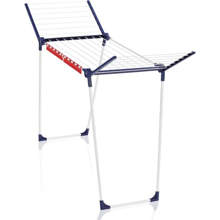 Leifheit Standtrockner Pegasus 160 Solid Slim, Wäscheständer mit Flügeln für lange Wäschestücke, 16m Trockenlänge für 1-2 Wäscheladungen, besonders schmaler Flügelwäschetrockner passt durch enge Türen, energiesparend – Bild 1