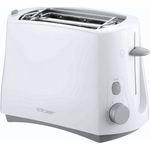 Cloer 331 Doppelschlitztoaster, 825 W, 6 Bräunungsstufen, integrierter Brötchenaufsatz, Krümelschublade, Nachhebevorrichtung, weiß