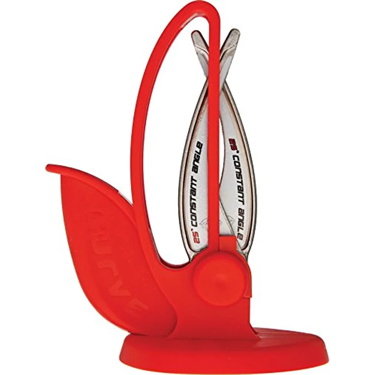 Warthog Sharpeners Messerschärfer, V-Sharp CURVE, Diamant-Messerschleifer für glatte Klingen, Einhandschärfer, 13 x 7,5 x 17,5, rot – Bild 1
