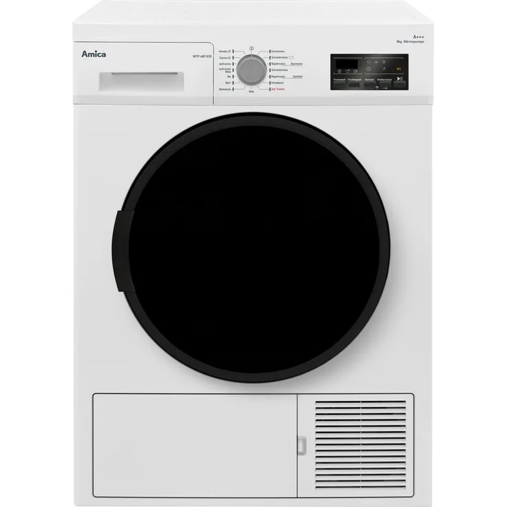 Amica WTP 489 030, Kondenstrockner, A+++, Fassungsvermögen 8 kg, Standgerät, Breite 59,6 cm, Startzeitvorwahl