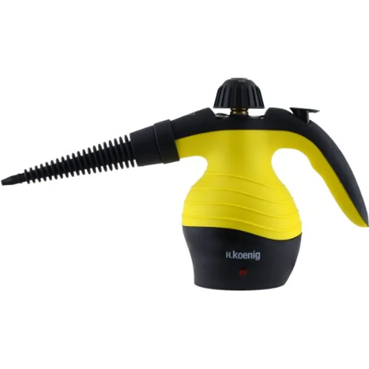 H.Koenig Handdampfreiniger NV60 - 3,5 bar - verschiedene Aufsätze - 350 ml Wassertank - 1000W - gelb