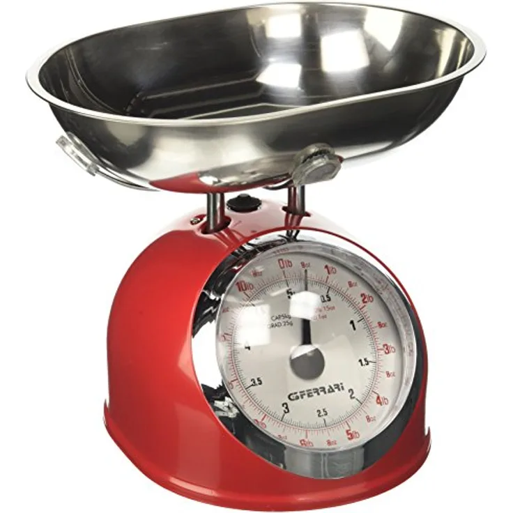 G3Ferrari G2000302 Mechanische Küchenwaage, 5 kg, rot