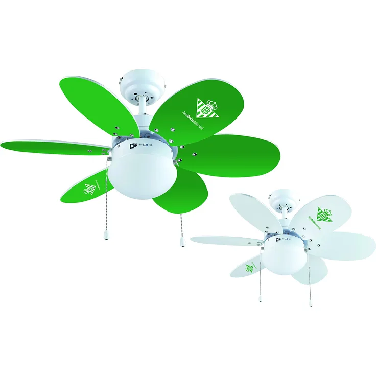 Bastilipo 7715-Real Deckenventilator mit reversiblen Flügeln, Grün Offizielles Real Betis Balompié, Grün und Weiß.