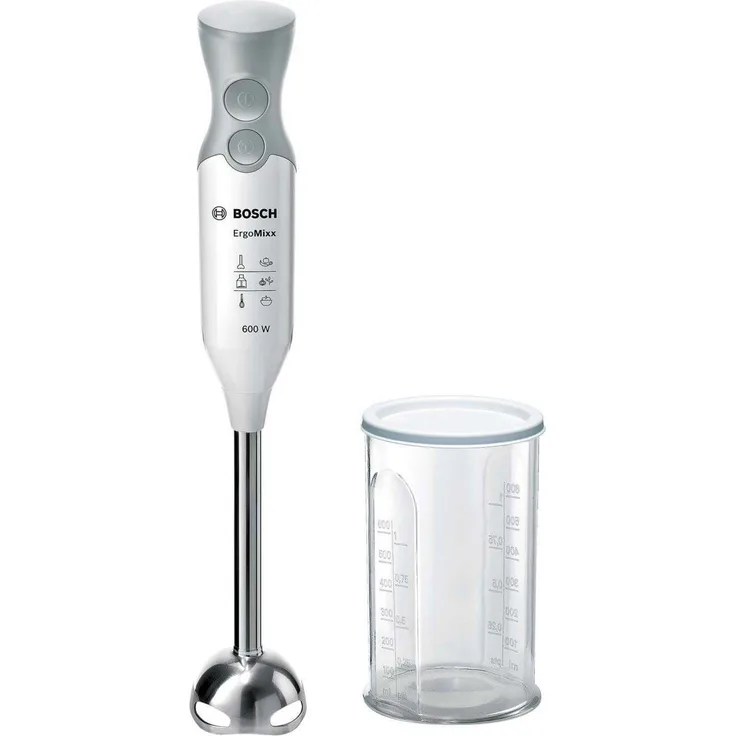 Bosch MSM66110 ErgoMixx Stabmixer, 600 W, Kunststoff, weiß-telegrau