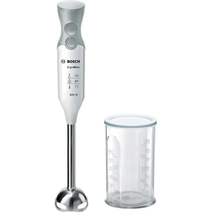 Bosch MSM66110 ErgoMixx Stabmixer, 600 W, Kunststoff, weiß-telegrau – Bild 1