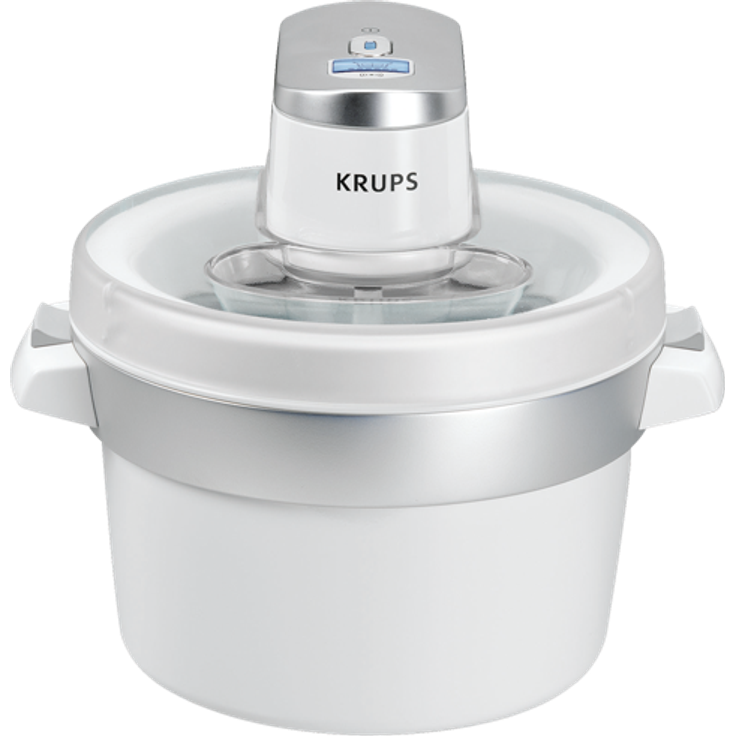 Krups GVS241 Eismaschine Venice Perfect Mix, 1L hausgemachtes Eis, Sorbet, Frozen Jogurth, Ohne Kompressor, Inklusive Rezeptheft und Silikonlöffel, Digitalanzeige und Signalton