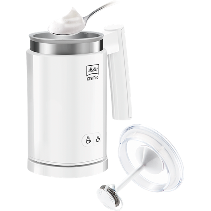 Melitta CREMIO 1014-01 Milchschäumer, 450W, 150ml Milchschaum, für kalte und warme Milch, antihaftbeschichteter Behälter, perfekter, feinporiger Milchschaum, weiß – Bild 3