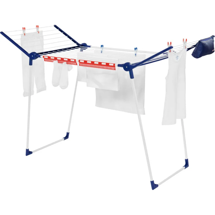 Leifheit Standtrockner Pegasus 180 Solid Plus, mit Flügeln, 18 m Trockenlänge, für 2 Waschladungen, inkl. 2 Kleinteilehalter und Wäscheklammerbeutel, energiesparend – Bild 4