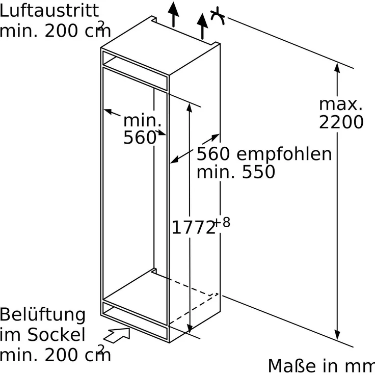 Siemens KI81RADEO Kühlschrank, Einbau, weiß, Schnellkühlen und -gefrieren, LED, Breite 55.8 cm – Bild 9