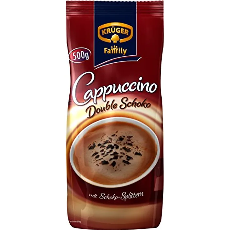 Krüger Cappuccino Double Choco 500g mit Schoko-Splittern 4er Pack