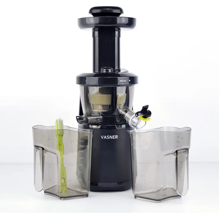 Vasner Juica Touch Slow Juicer Entsafter, 150W, Kaltpresse, Edelstahl, schwarz