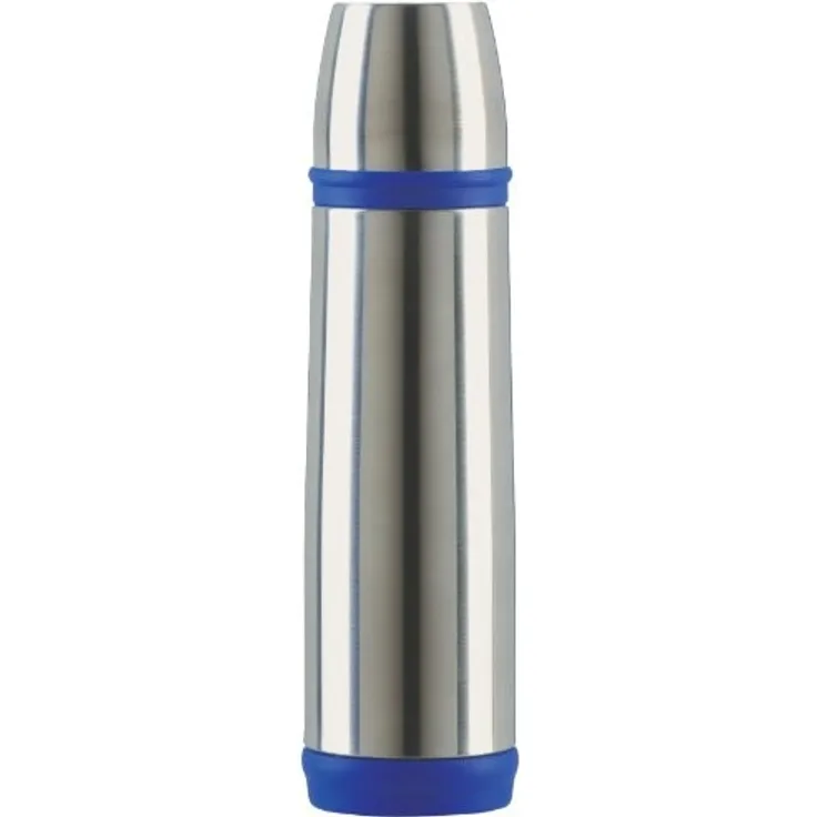 Emsa 502472 Isolierflasche, Mobil genießen, 500 ml, Schraubverschluss, Edelstahl-Blau, Captain