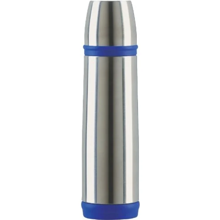 Emsa 502472 Isolierflasche, Mobil genießen, 500 ml, Schraubverschluss, Edelstahl-Blau, Captain – Bild 1