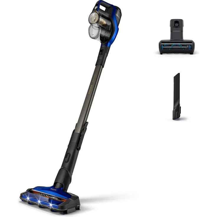 Philips XC8045-01 SpeedPro Max kabelloser Staubsauger 8000 Series (Akkusauger, 360°-Saugdüse, 60 Min. Akkulaufzeit) blau