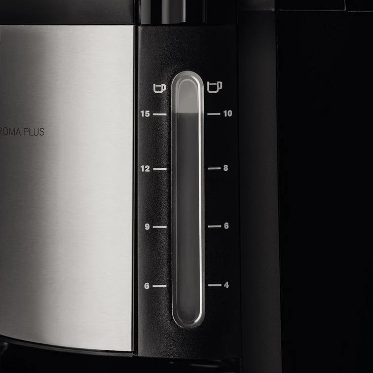 Krups KM321 Proaroma Plus Glas-Kaffeemaschine, 10 Tassen, 1100 W, modernes Design, schwarz mit Edelstahlapplikationen – Bild 5