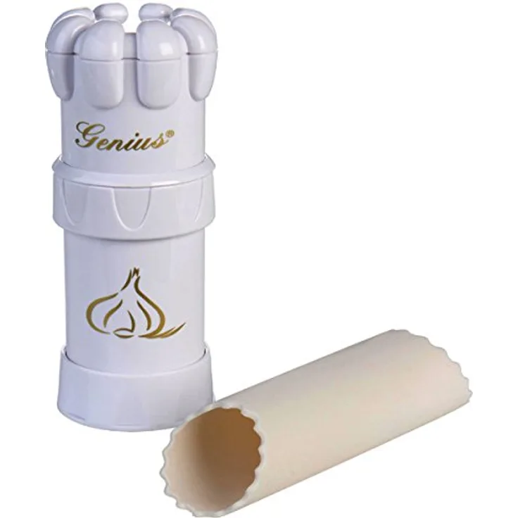 Genius Knoblauch-Schneider, Kunststoff-Edelstahl, Weiß, 6 x 6 x 14 cm