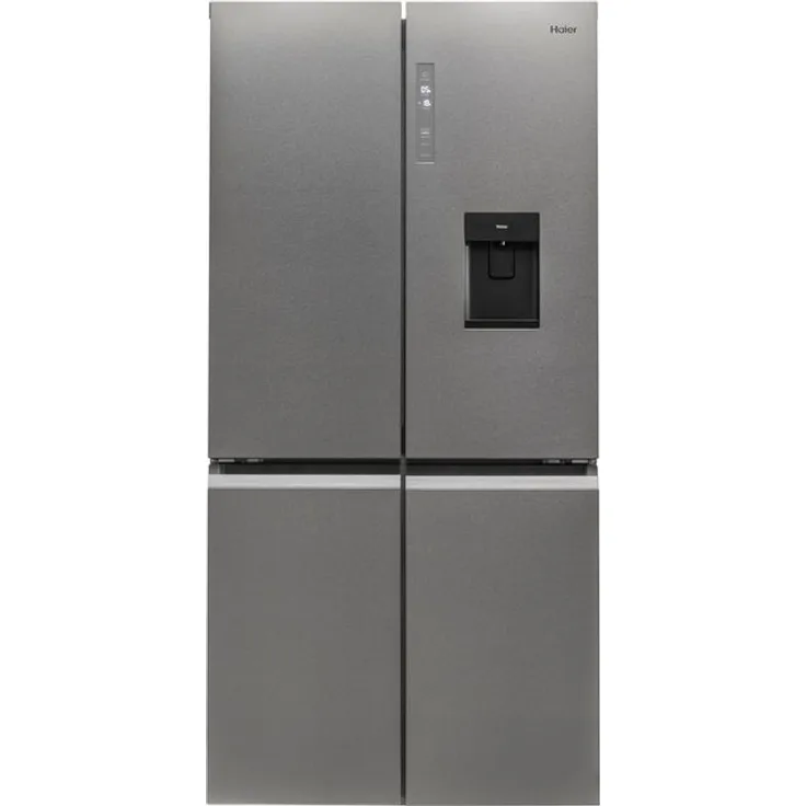 Haier HTF520WP7 Side-by-Side-Kühlschrank, freistehend, edelstahl, NoFrost, 0-Grad-Zone, Wasserspender, Festwasseranschluss, LED, Breite 90.8 cm, Energieklasse F