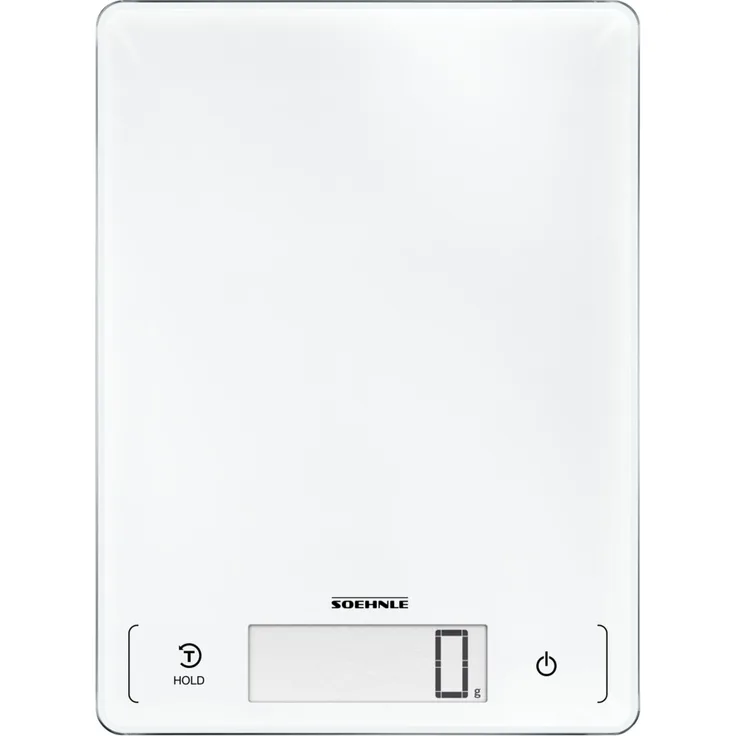 Soehnle Page Profi 300, digitale Küchenwaage, weiß, Gewicht bis zu 20 kg, Haushaltswaage mit Sensor-Touch, elektronische Waage inkl. Batterien, extragroße Wiegefläche, beleuchtete LCD-Anzeige