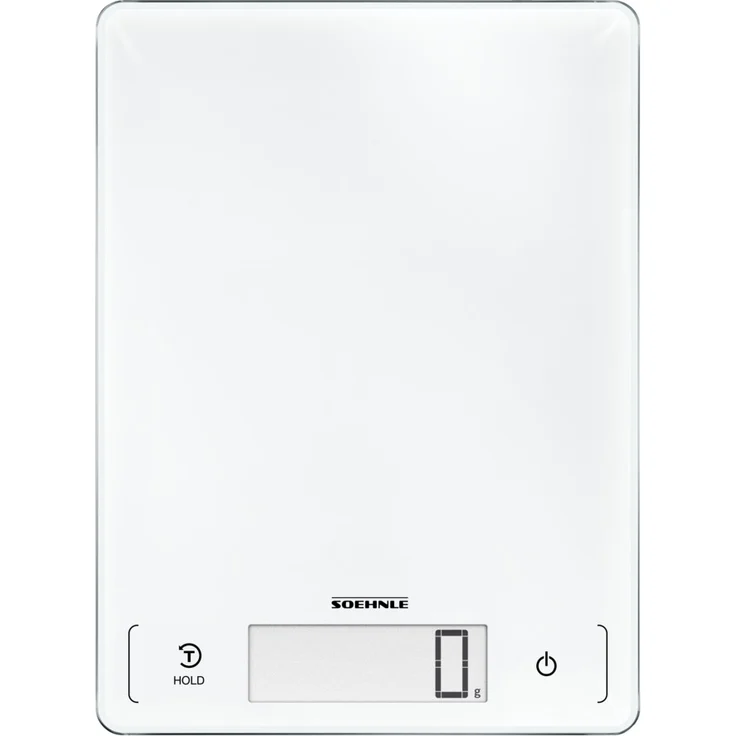 Soehnle Page Profi 300, digitale Küchenwaage, weiß, Gewicht bis zu 20 kg, Haushaltswaage mit Sensor-Touch, elektronische Waage inkl. Batterien, extragroße Wiegefläche, beleuchtete LCD-Anzeige – Bild 1