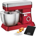 Bomann KM 398 Küchenmaschine, 1200W, 6,3 L Schüssel, inkl. Küchenwaage, 8 Geschwindigkeiten, rot