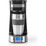 Nedis Ein-Tassen-Kaffeemaschine, doppelwandiger Reisebecher, 0,42 l, Timer