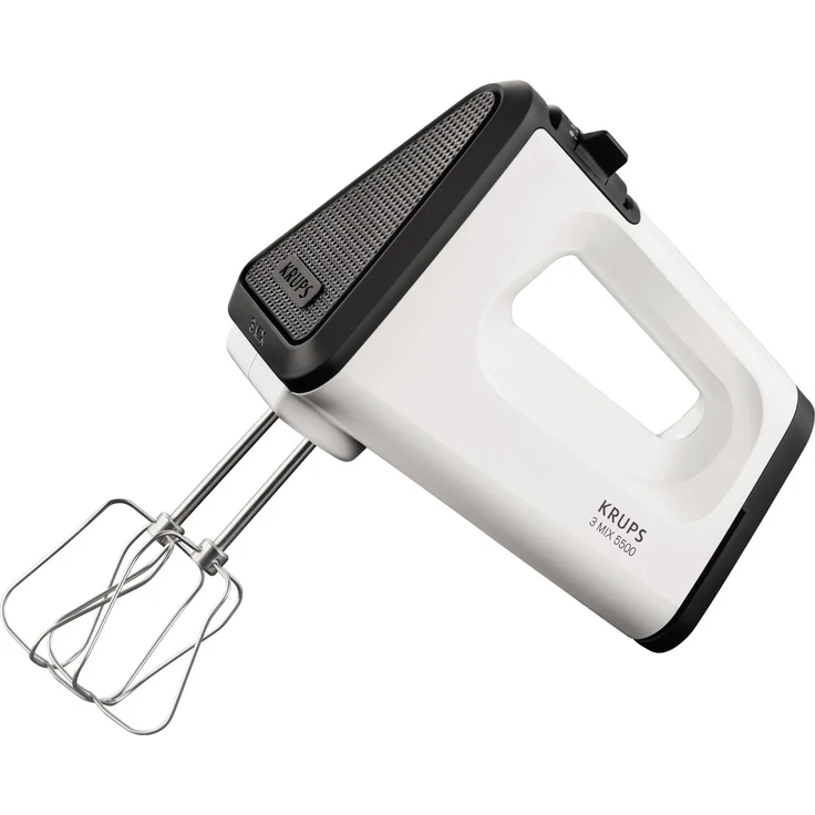 Krups 3 Mix 5500 GN5021 Handmixer mit Turbostufe | 500W | Turbo-Quirle | 5 Geschwindigkeiten | Schneebesen | Spiral-Kneter aus Edelstahl | erhältlich in den Farben weiß und schwarz – Bild 1