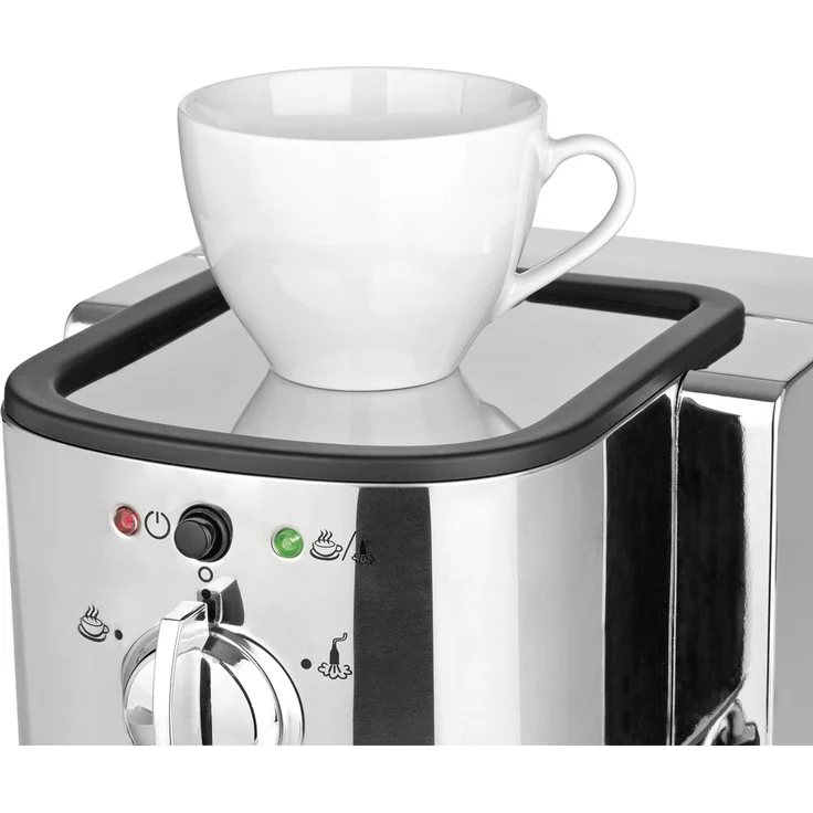 BEEM ESPRESSO-PERFECT, Espresso-Siebträgermaschine - 20 bar, BASIC SELECTION, silber, Integrierte Milchschaumdüse – Bild 3