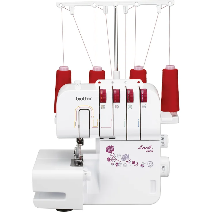 Brother M343D  Differentialtransport Nählicht Nadeleinfädler Overlock-Nähmaschine, weiß – Bild 1