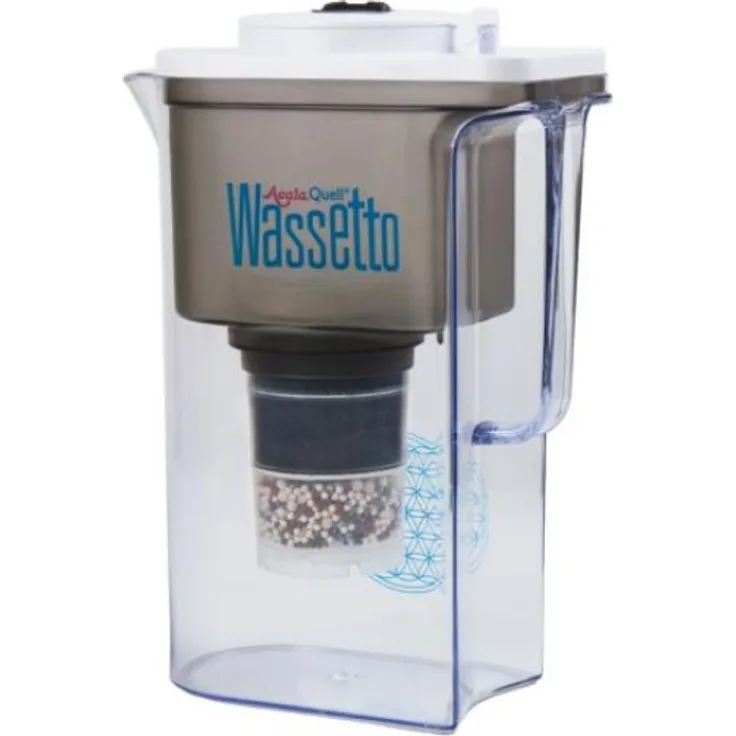 AcalaQuell Wassetto Weiss Wasserfilterkanne inkl. Mikroschwamm und Filterkartusche