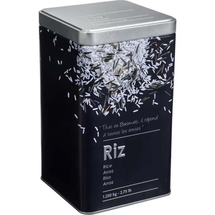 5five Simply Smart Reisdose, 1,25 kg, Metall, schwarz
