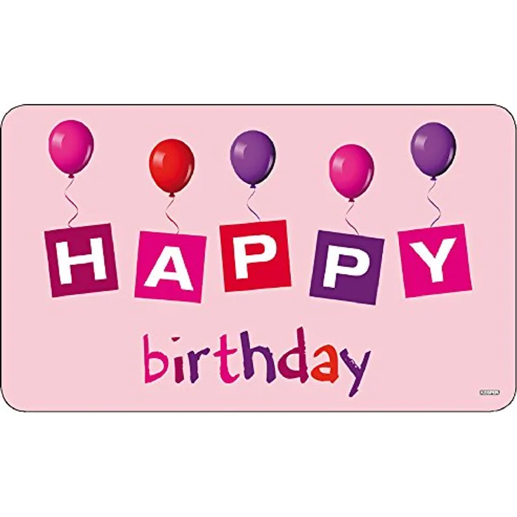 Kesper 32309 Frühstückbrettchen Happy birthday aus Melamin, rosa