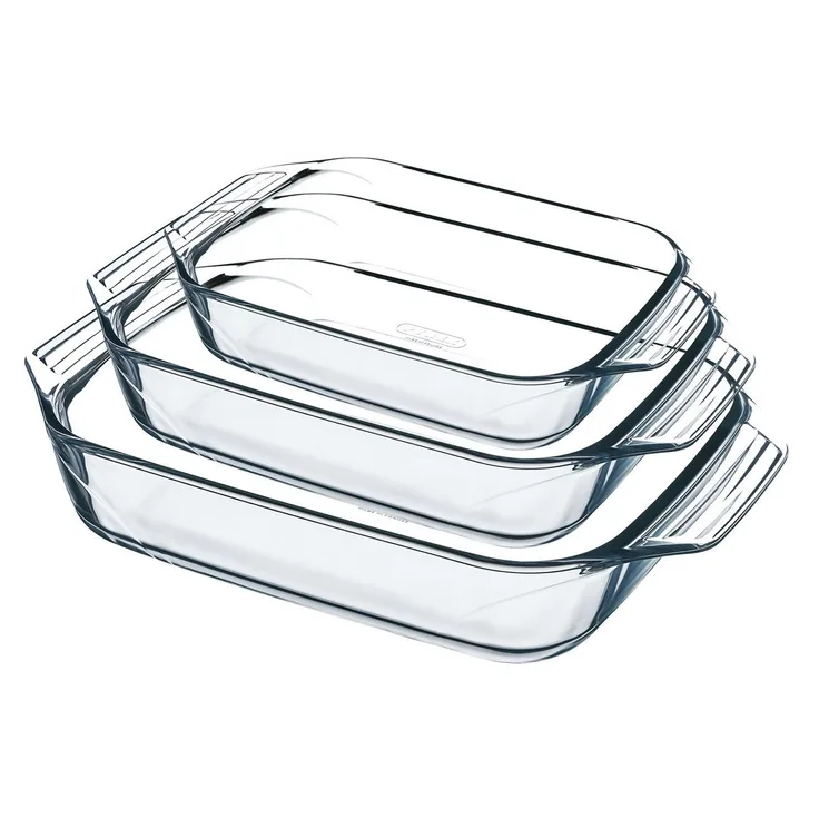 auflaufformen-Set Glas transparent 3 Stück