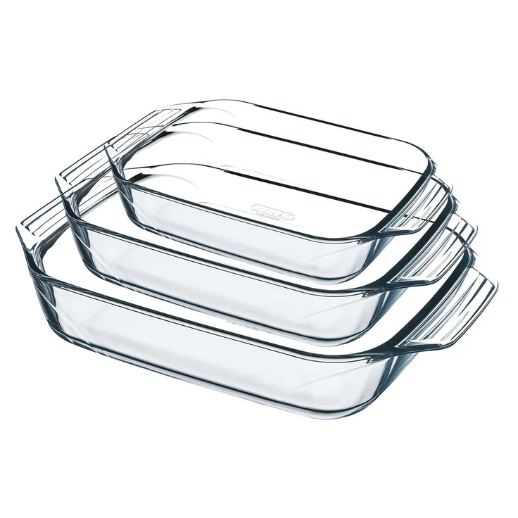 auflaufformen-Set Glas transparent 3 Stück