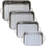 GSW 809252 Edelstahl Viereckpfanne mit Einsatz 40cm, Silber, 42 x 30,4 x 6,4 cm, 2-Einheiten