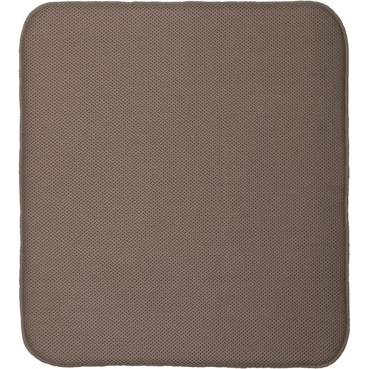 iDesign iDry Abtropfmatte groß, dicke Spülbeckenmatte aus Polyester und Microfaser zum schnellen Trocknen von Geschirr, mokka--elfenbeinfarben