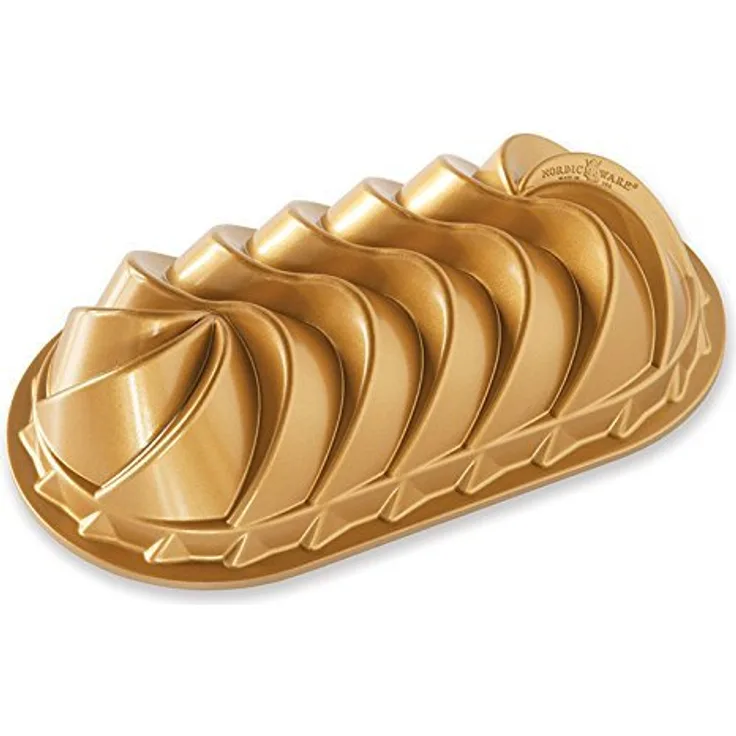 NordicWare Hochwertige Kuchenform Kastenform, Aluminium, Gold, 29 x 16,3 x 7,4 cm