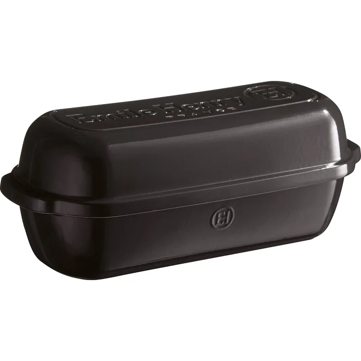 Emile Henry EH349503 Bauernbrot-Backform, Keramik, 39,5 x 16,5 x 15 cm, Keramik, Kohle, 39,5 x 16,5 x 15 cm