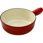 KUHN RIKON 32056 Fondue Käsefondue Caquelon Eisenguss, Gusseisen, Induktion, liert, 24cm rot