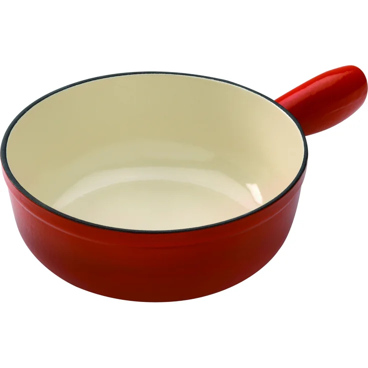 KUHN RIKON 32056 Fondue Käsefondue Caquelon Eisenguss, Gusseisen, Induktion, liert, 24cm rot – Bild 1